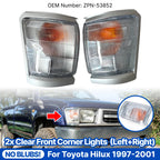 2X Clear Front Corner Indicator Blinker Park Lights for Toyota Hilux (1997–2001)