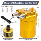 Oil Catch Can Kit for Universal Vehicles (300ML, Baffled Aluminum)