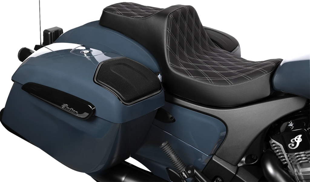 Predator III 2-Up Seat for Harley Davidson - Vinyl - Silver