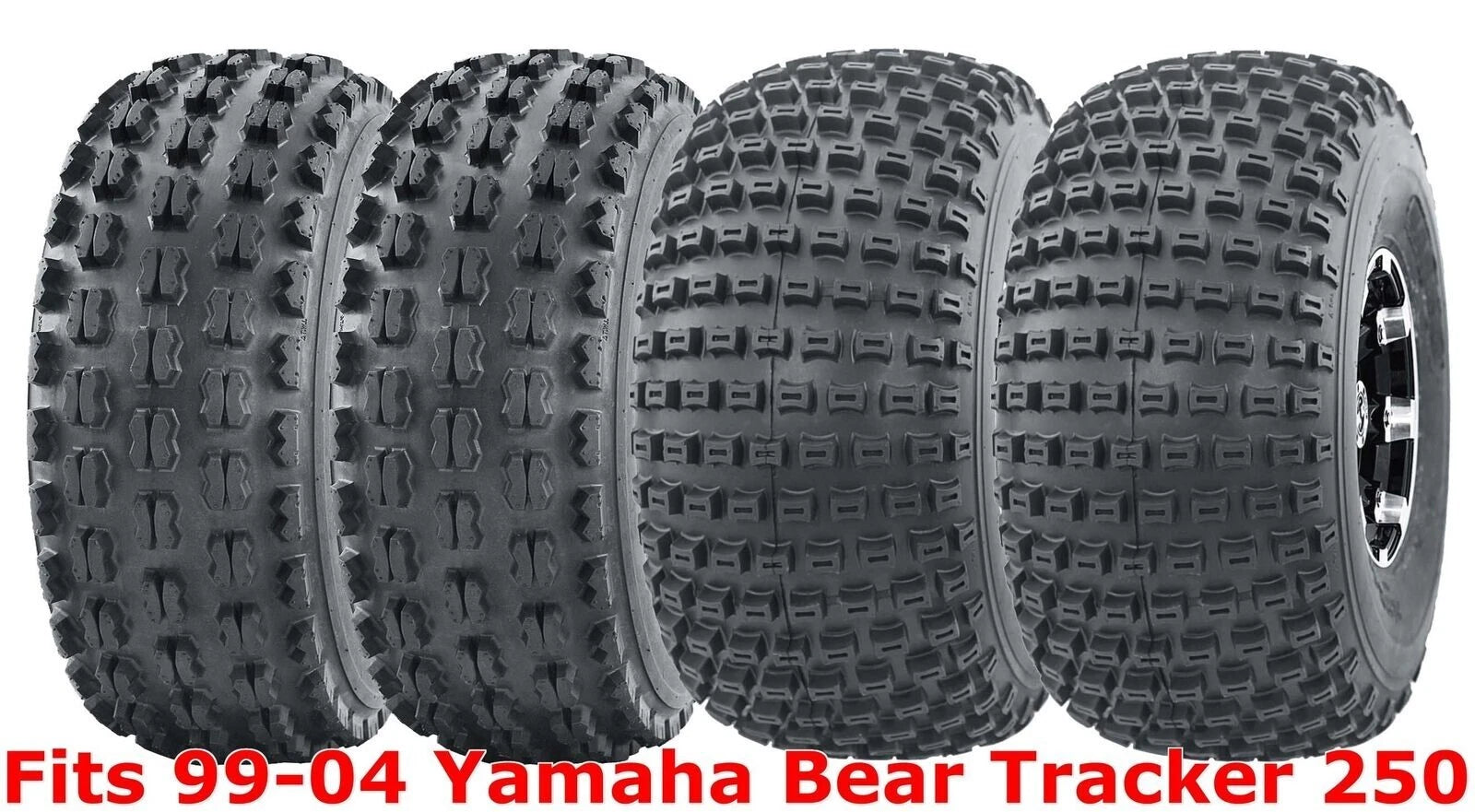Set of 4 WANDA Sport ATV Tires 22x7-10 & 22x11-10 for Yamaha Bear Tracker 250 (1999–2004)