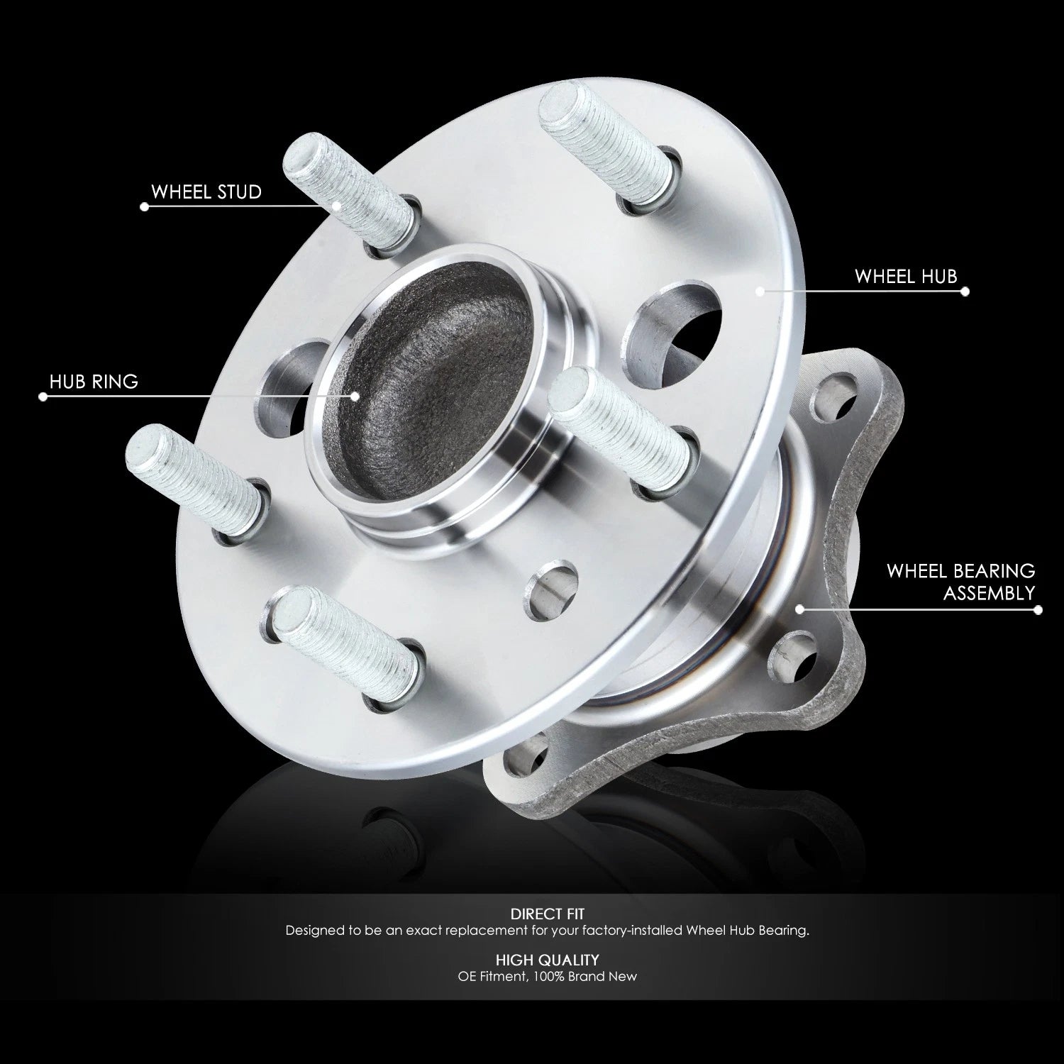 Rear Left Wheel Bearing & Hub for Toyota Camry Highlander Avalon ES300 ES330 (2001–2012)