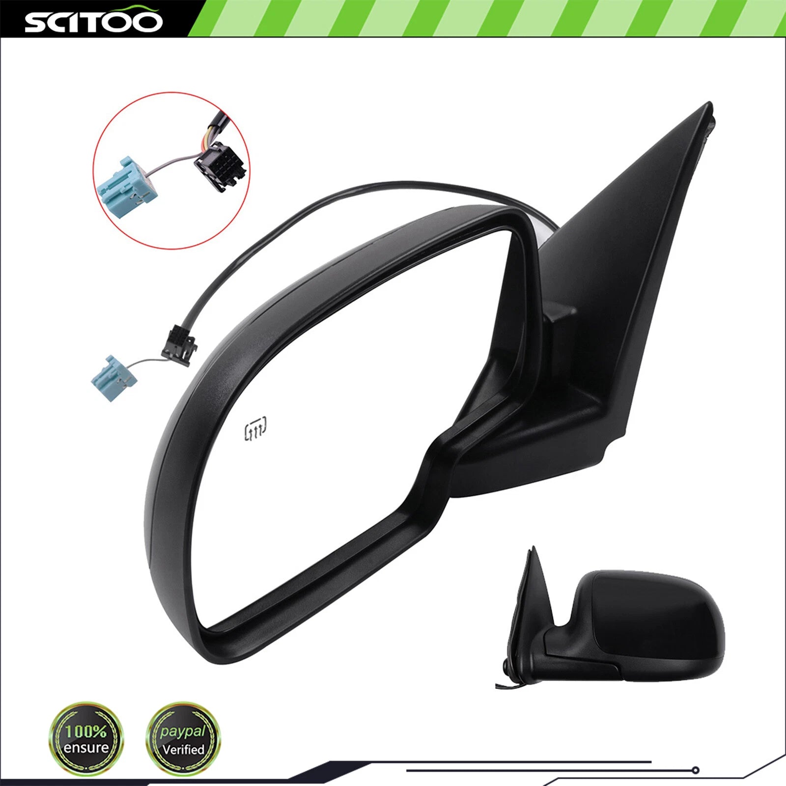 Driver Side Mirror for Chevy Silverado 1500 (2003–2006) Power Heated Black