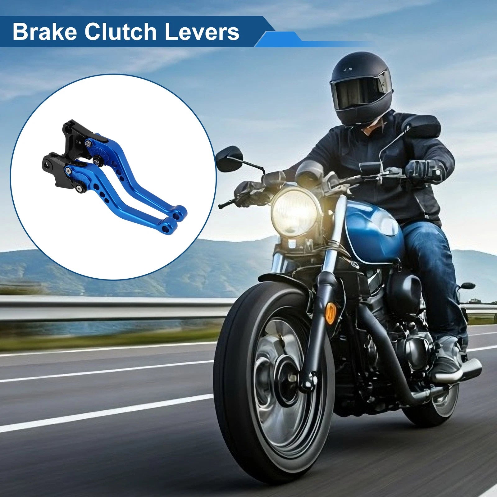Adjustable Short Brake Clutch Lever Set for BMW F650GS (2008–2012) Blue