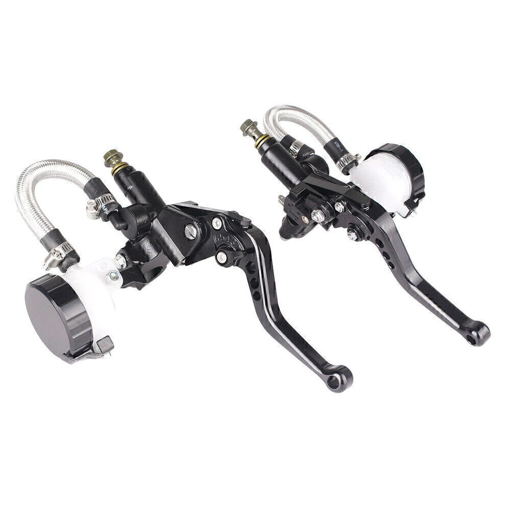 7/8" 22mm Universal Fluid Reservoir Brake Master Cylinder Clutch Levers Green Red