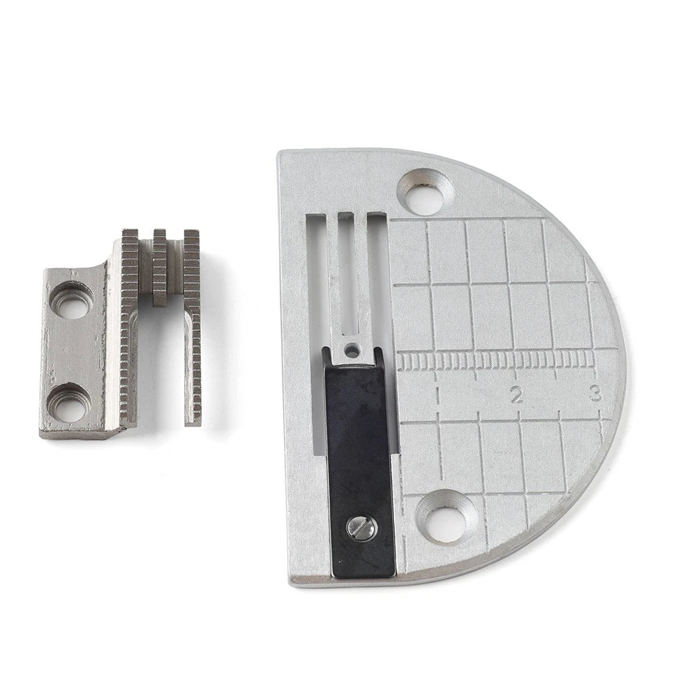 Set of 1 Flat Car Anti-Crease Needle Plate & Feed Dog for Juki DDL-5550, 8300