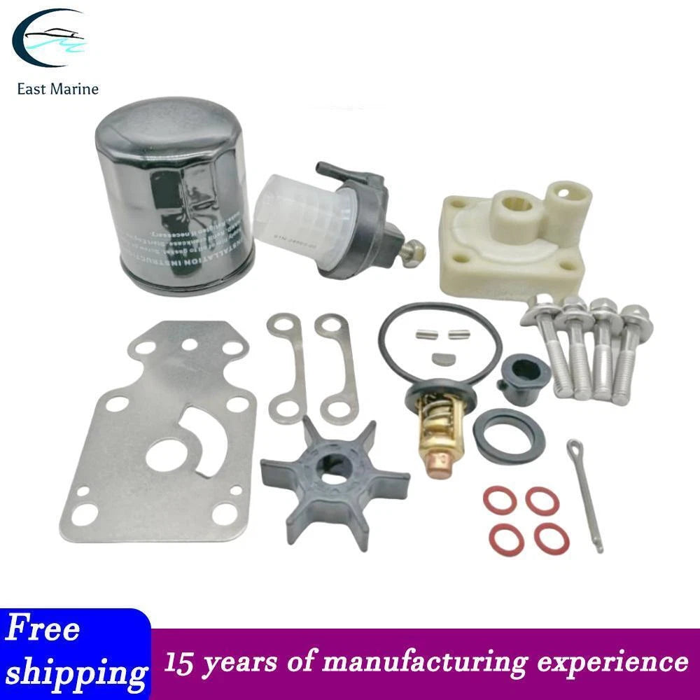 Maintenance Kit for Yamaha Outboard 15HP F15C (2007-UP) w/ Thermostat, Filter