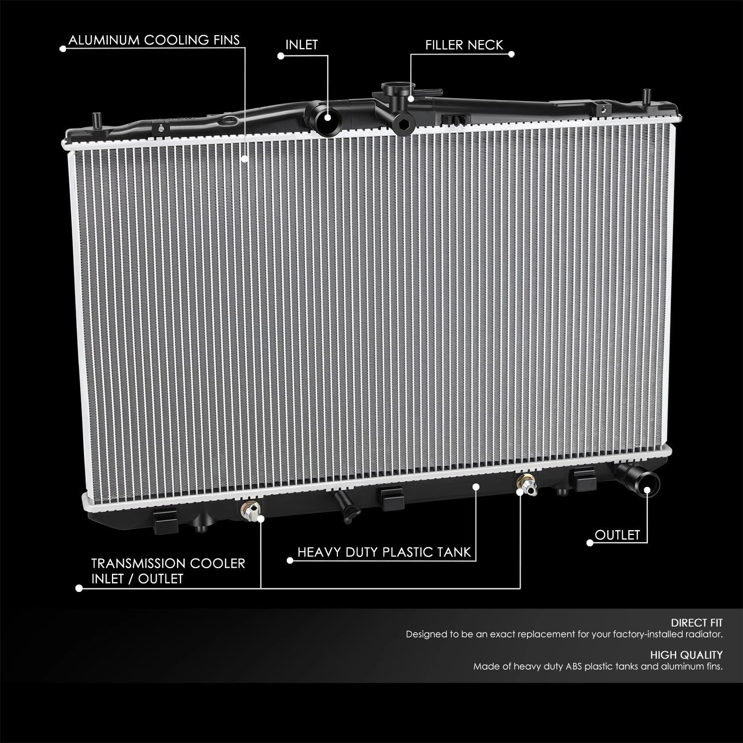 Aluminum Core Radiator for Lexus RX350 RX450h (2010–2015) DPI 13117