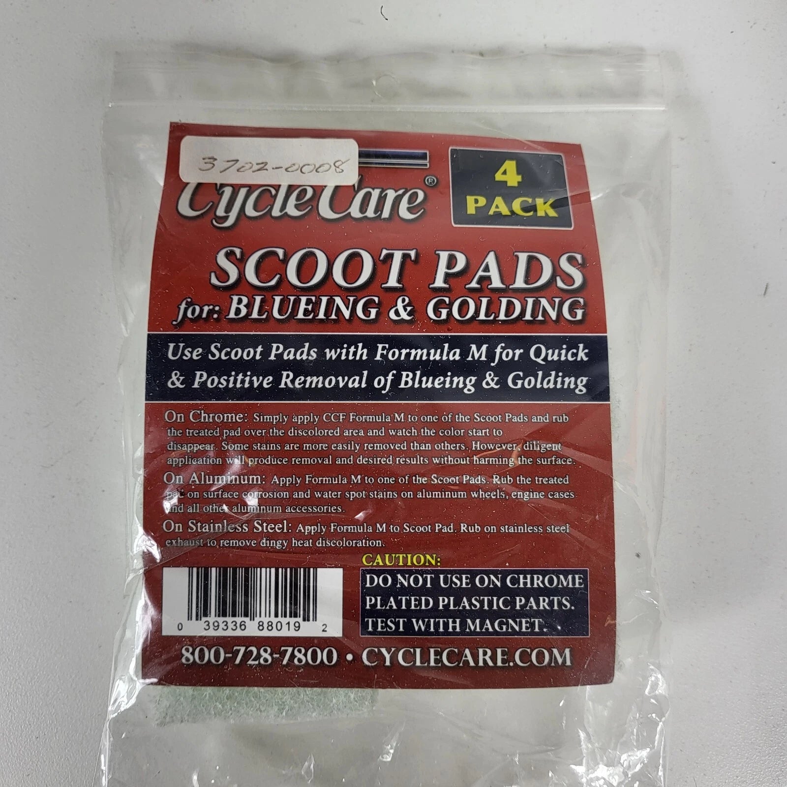 4X Cycle Care Motorcycle Pads for Blueing and Golding Removal