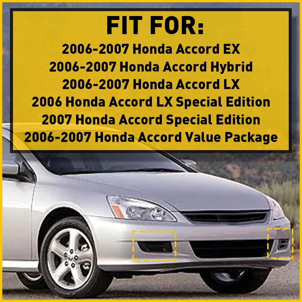 Set of 2 Fog Lamp Covers for Honda Accord Sedan (2006–2007) Black
