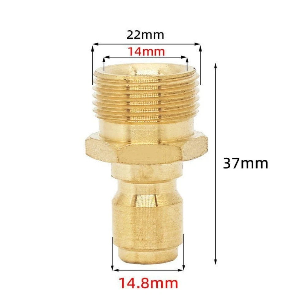 M22 to 1/4 Inch Hose Adapter for High-Pressure Water Cleaning Systems