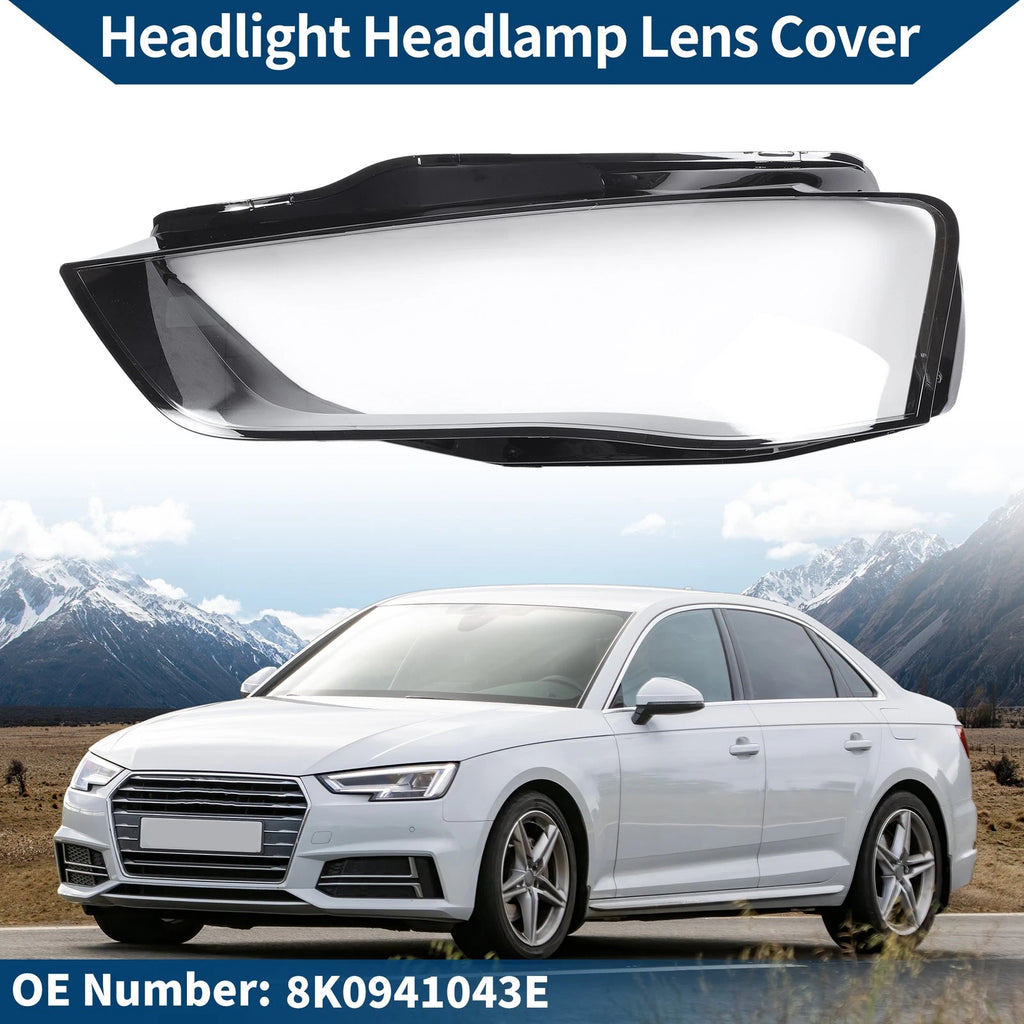 1 Pc Headlight Lens Cover for Audi A4 (2009–2012) No. 8K0941043E Black
