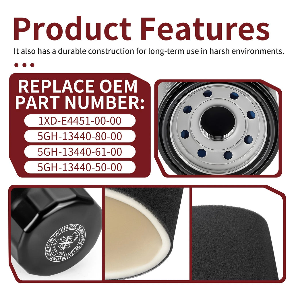 Air & Oil Filter Kit for Yamaha Viking 700 YXM700 (2014–2024) 1XD-E4451-00-00