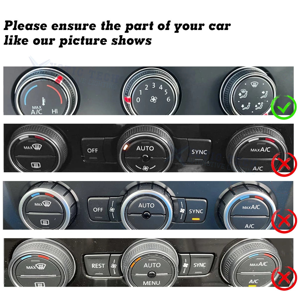 AC Climate Control Ring Knob Covers for VW MK7 Golf GTI (2015-2021)