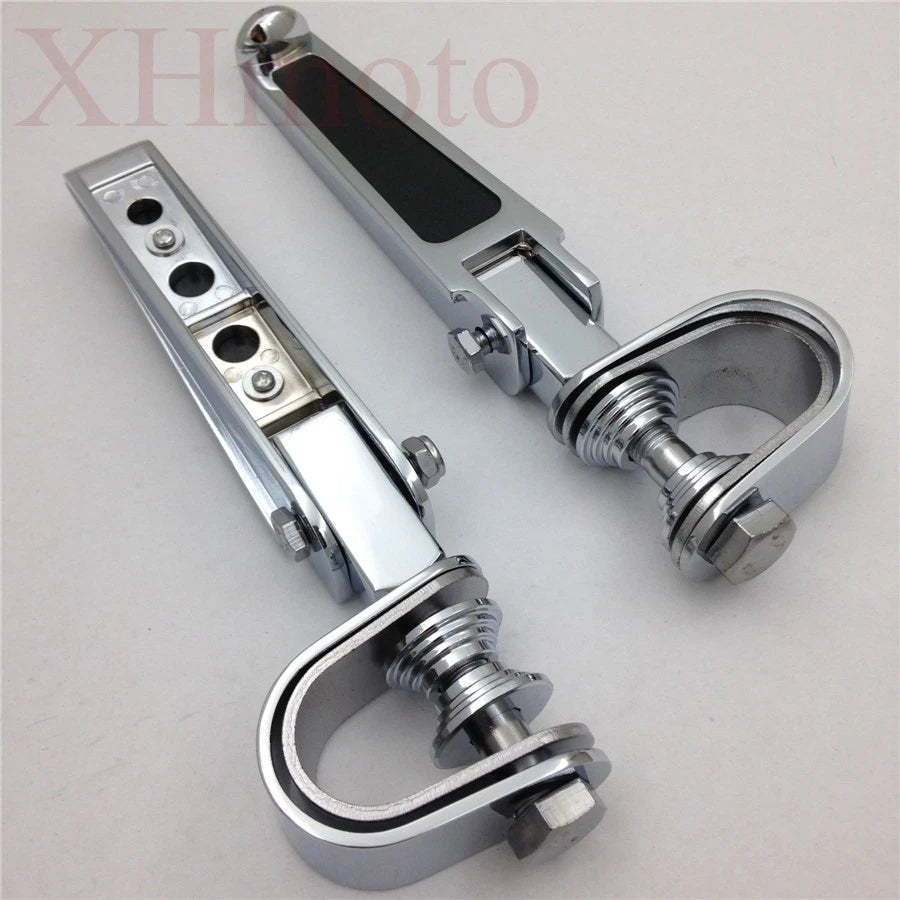 Chrome U-Clamp Footpegs for Harley 1200 Nightster Super Glide Sportster (2004–2023)