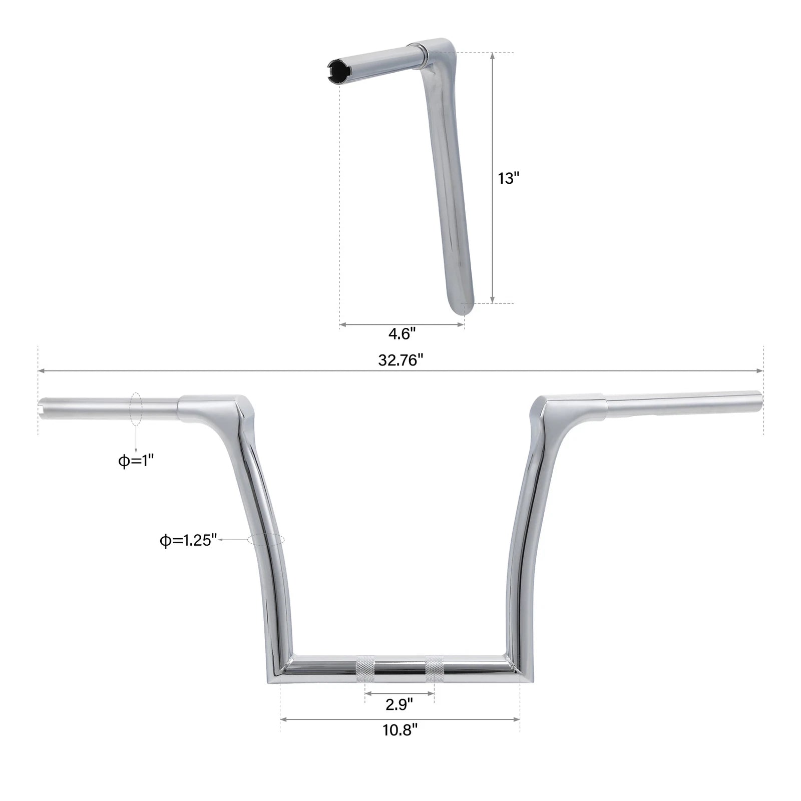 1 1/4" Handlebar 13" Rise Ape Hanger for Harley Softail Fat Boy Road King