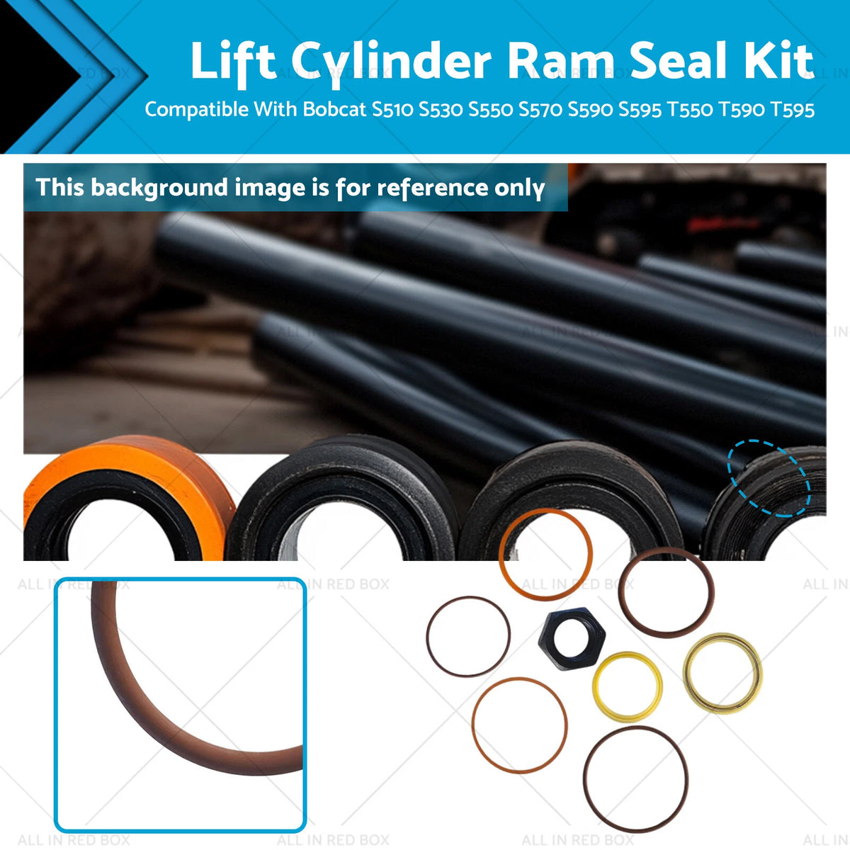 Lift Cylinder Ram Seal Kit for Bobcat S510 S530 S550 T550 T590 (2010–2023) 7135489