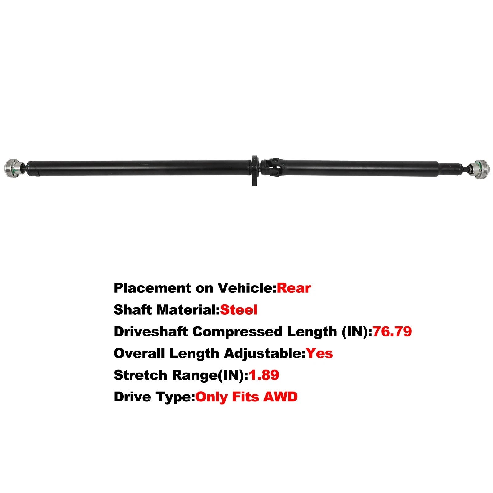 Rear Driveshaft for Ford Escape (2013–2018) & Lincoln MKC (2015–2018) AWD 65-2023
