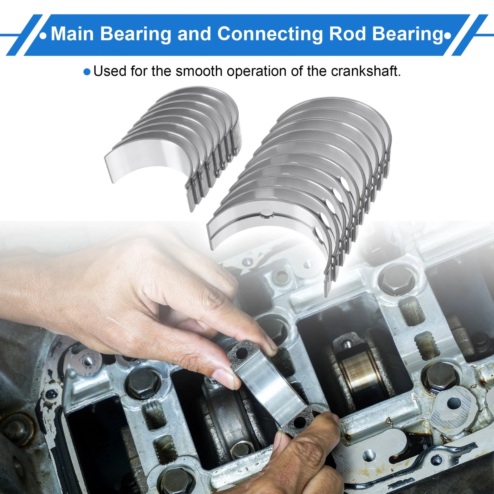 Main Bearing and Connecting Rod Bearing Kit No. 12207MA70A for Nissan Navara D22 (2001–2014)