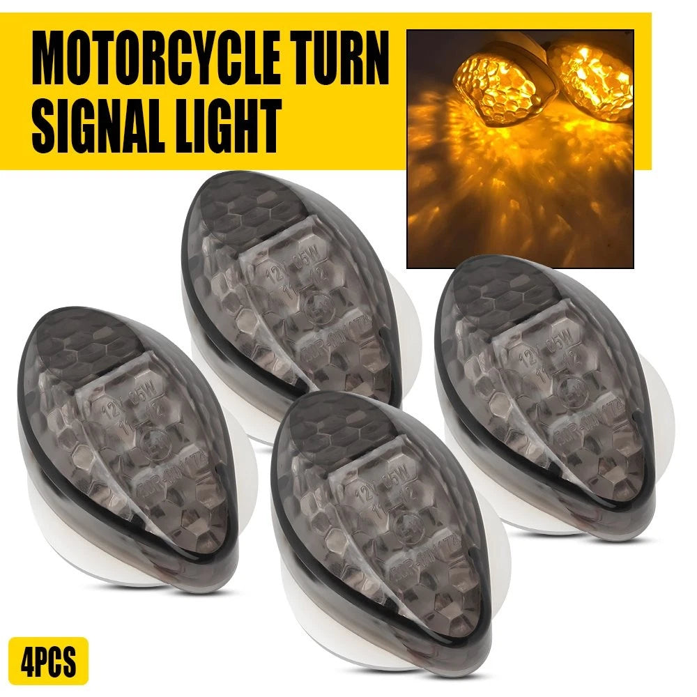 4X LED Turn Signal Blinker Light Indicator for Honda Yamaha (V)