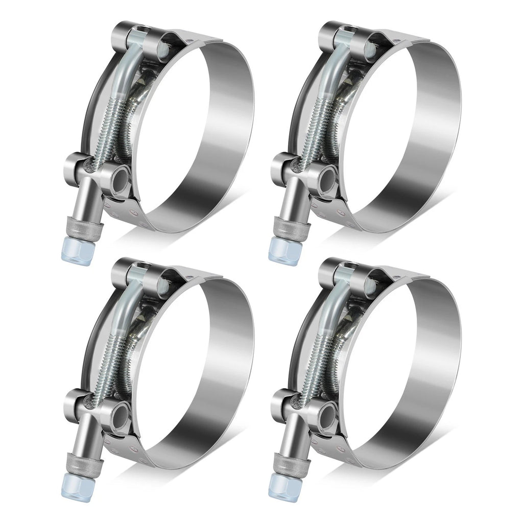 Set of 4 Stainless T-Bolt Clamps for Turbo Exhaust Intercooler (Universal)