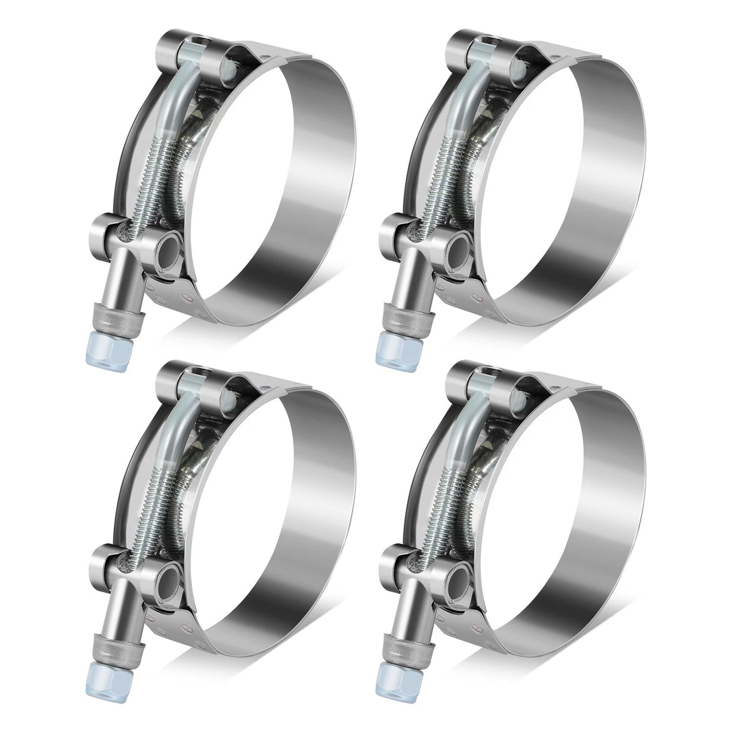 Set of 4 Stainless T-Bolt Clamps for Turbo Exhaust Intercooler (Universal)
