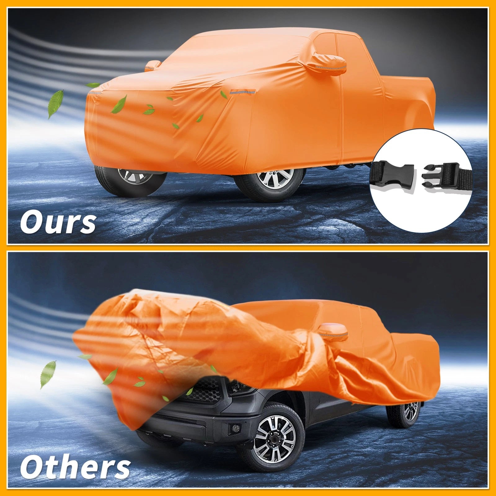 Waterproof Car Cover for Hyundai Santa Cruz (2022–2023) 210D-PU Orange