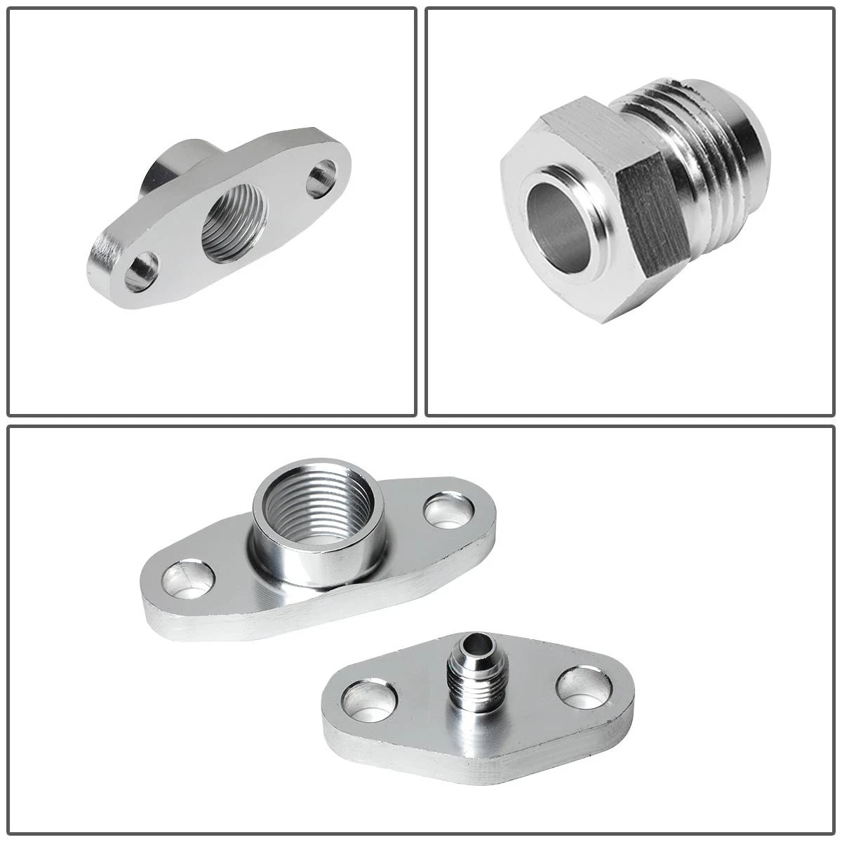Turbocharger Oil Feed & Stainless Braided Return Drain Line Kit for