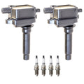 2X Ignition Coil & 4 Nickel Spark Plugs for Kia Sportage (2005–2010)