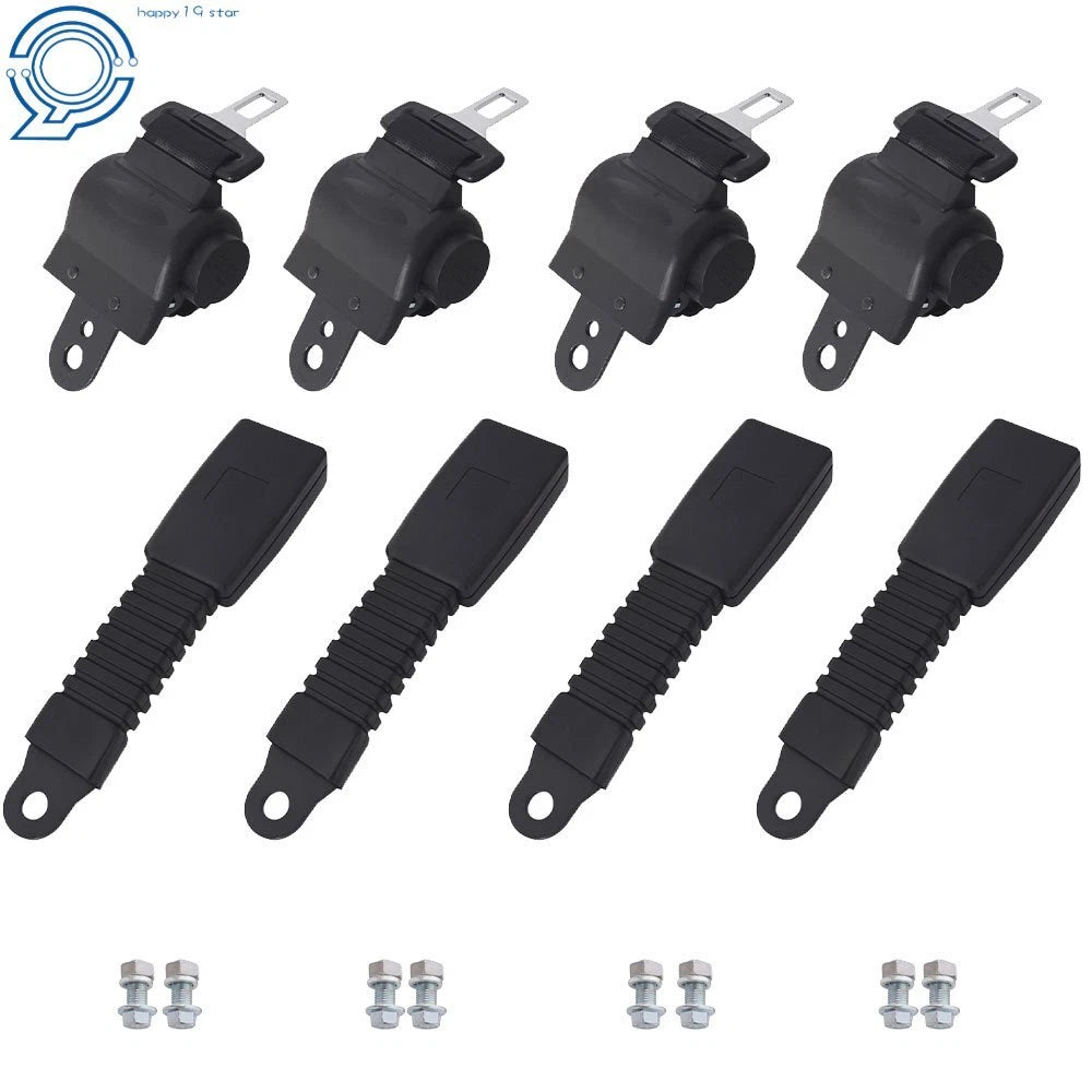 Set of 4 42" Retractable Golf Cart Seat Belts for EZGO/Yamaha/Club Car