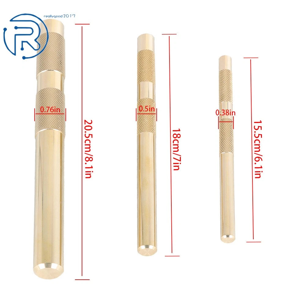 3 Pcs Brass Drift Punch Set for Automotive Use (6", 7", 8")