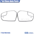 Pair of Rear View Mirror Glass with Backplate for Ford Escape (2017–2018)