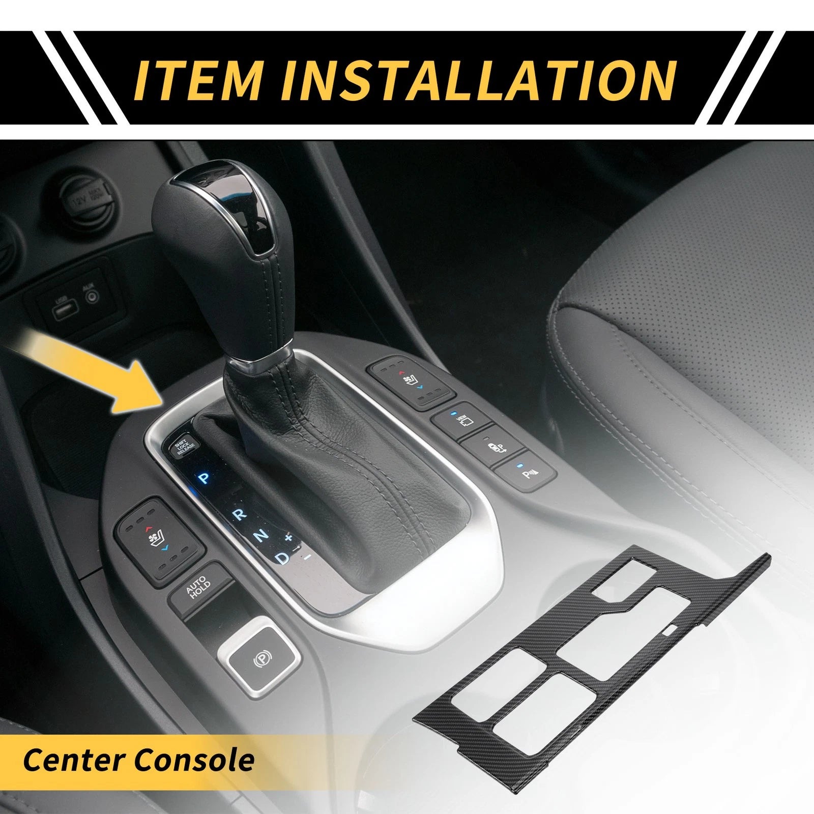 Carbon Fiber Gear Shift Frame Panel Cover Trim for Toyota Tundra (2022–2024)