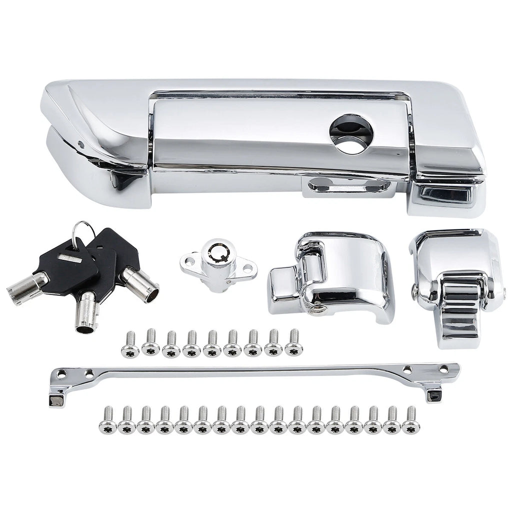 Chrome Trunk Latches Key Hinges for Harley Touring Street Glide (2014–2024)