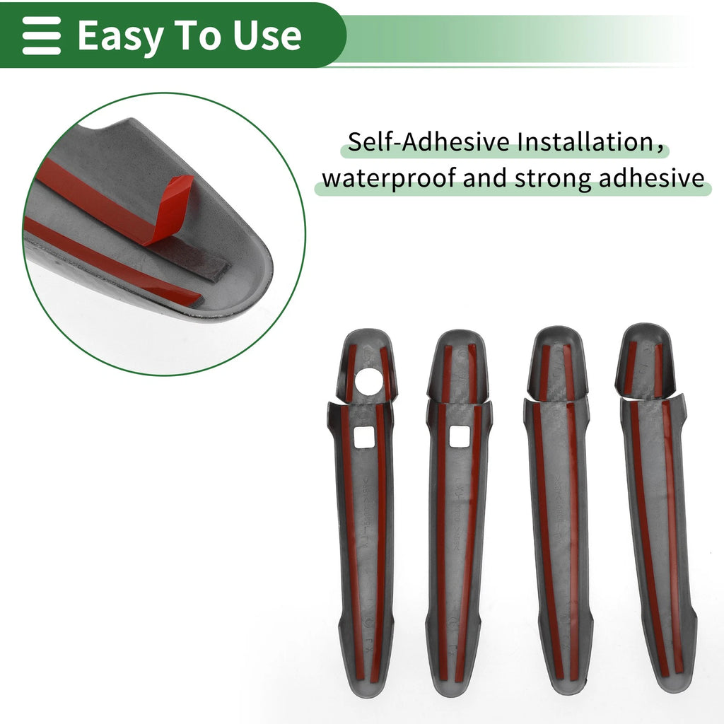 Carbon Fiber Door Handle Cover Trim for Toyota Highlander (2008–2013)