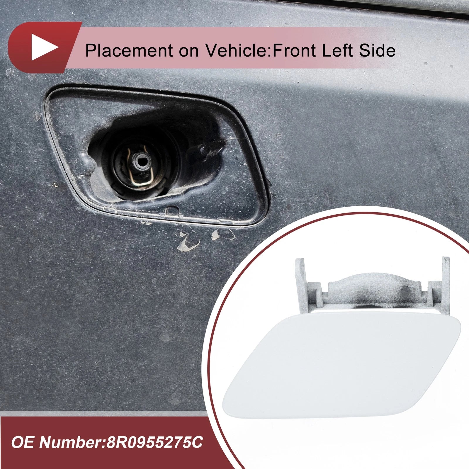 Front Left Washer Nozzle Cover Cap for Audi Q5 (2013–2017) 1 Pcs