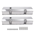 2X Fabricated Aluminum Tall Valve Covers for Small Block Chevy 305 327 V8 (1960–1985)