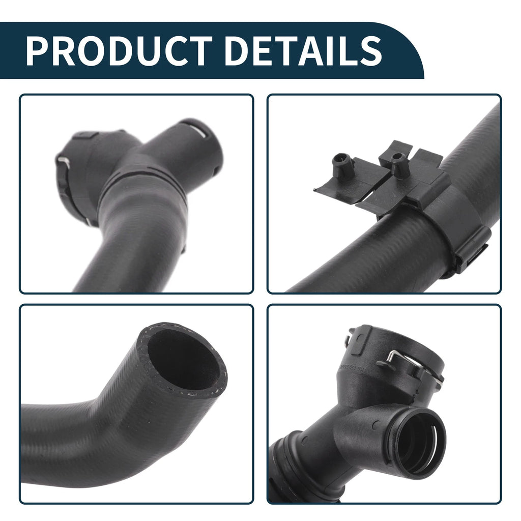Radiator Hose Coolant Tube for Audi A3 (2010) - Rubber Plastic Black