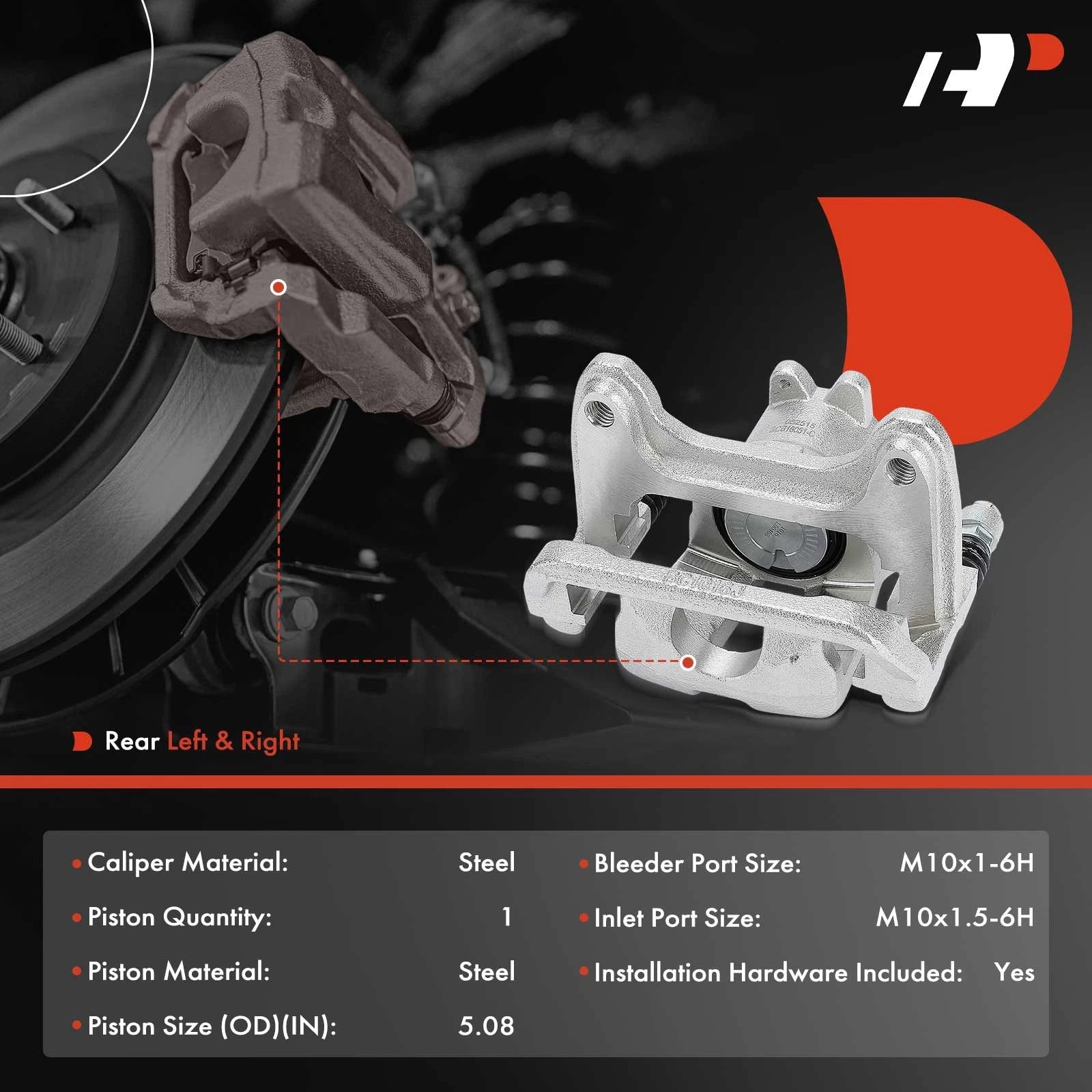 Pair Rear Brake Calipers for Chevy Tahoe GMC Yukon Escalade (2021–2025)
