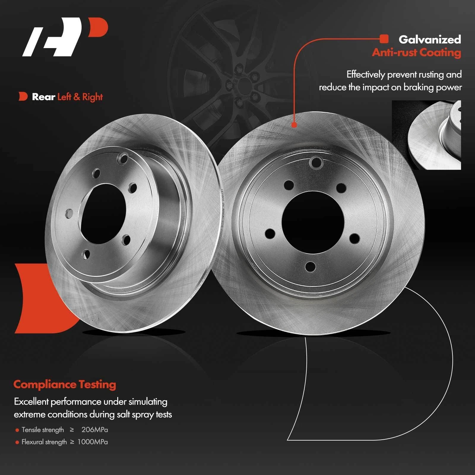 Rear Disc Rotors & Brake Pads Set for Mitsubishi Lancer