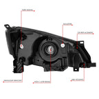 Headlight Assembly for Nissan NV200 (2013–2021) Black Housing Clear Corner