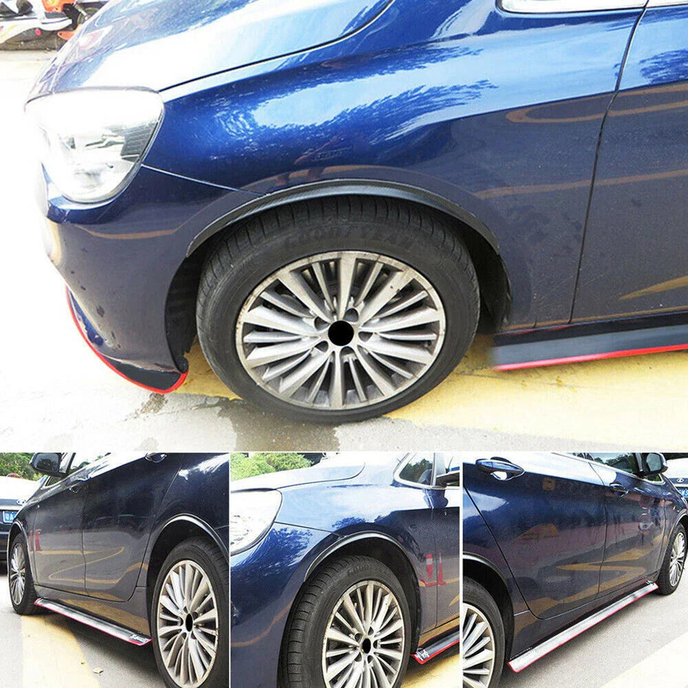 Set Carbon Fiber Car Wheel Trims Eyebrow Arch Trim Lips Fender Flares