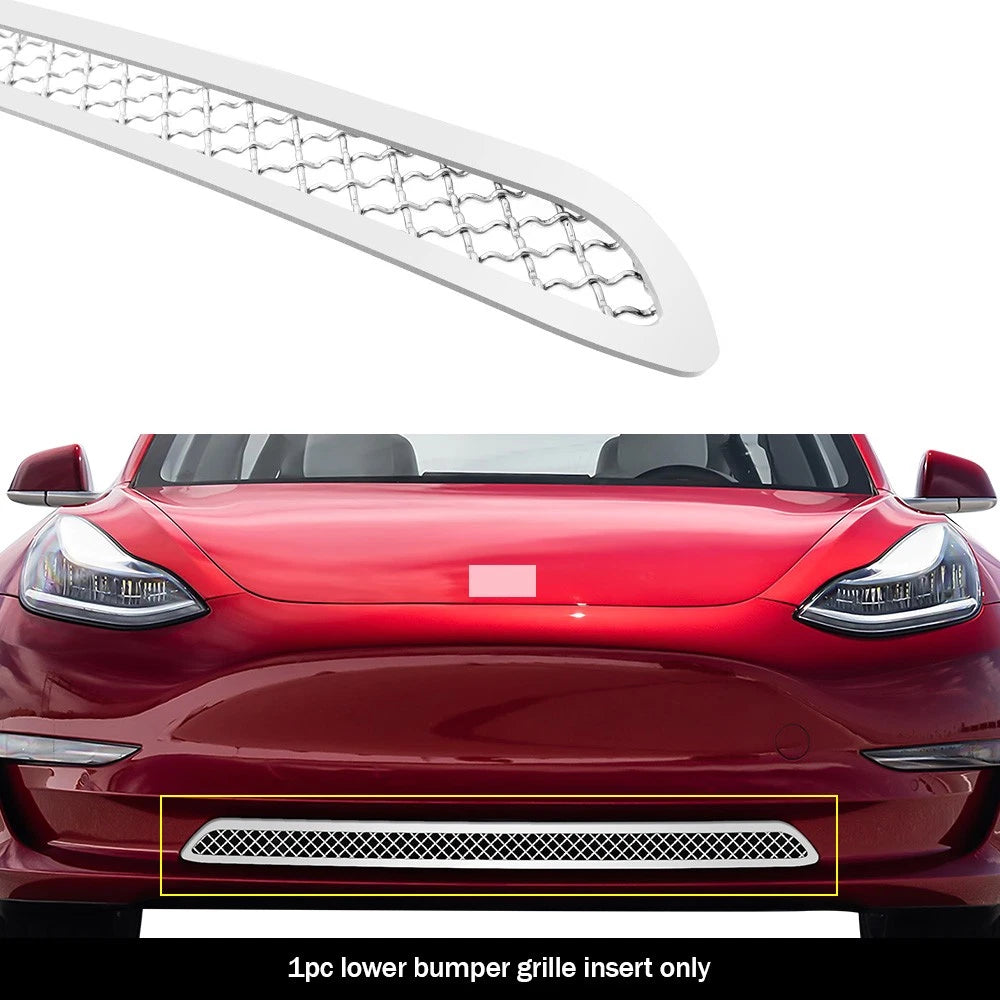 Stainless Chrome Mesh Grille Insert for Tesla Model 3 (2017-2026)