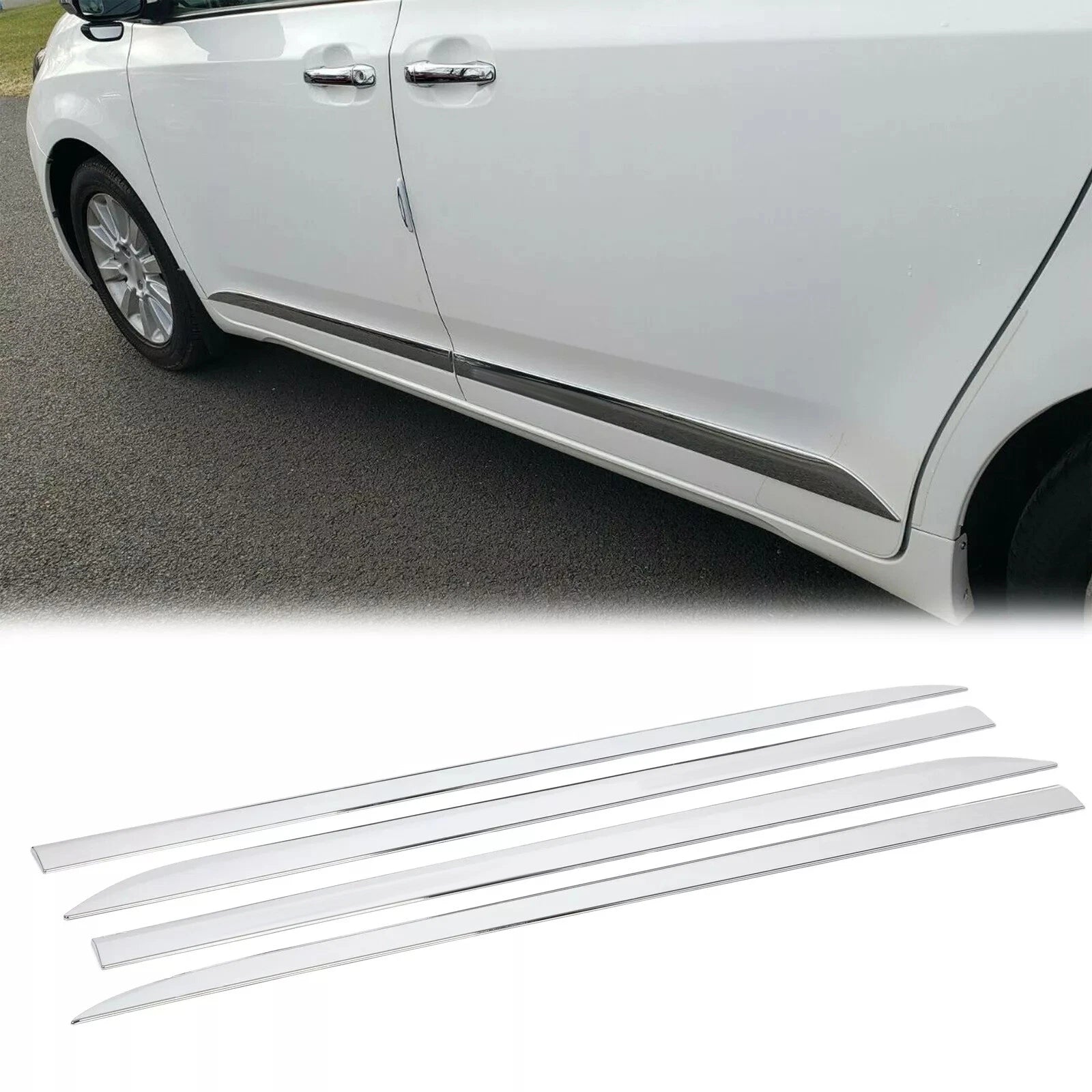 Set of 4 ABS Chrome Trim Molding for Toyota Sienna (2011–2020)