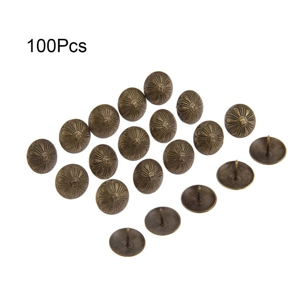 100pcs 16x14mm Antique Upholstery Nails for Furniture Decor