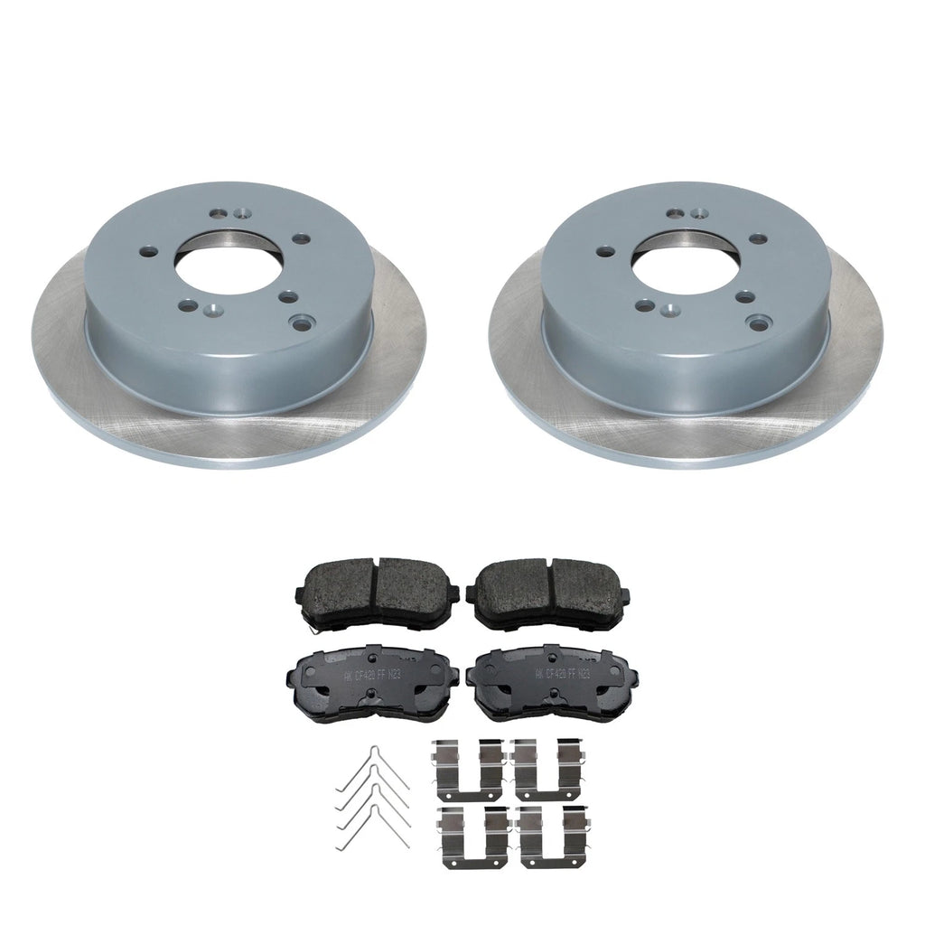 Set of 2 Rear Rotors & Akebono ProACT Ceramic Brake Pads for Tucson (2010–2015)