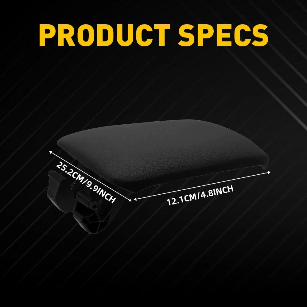 Black Leather Armrest Center Console Lid for Audi A3 8P (2003-2012)