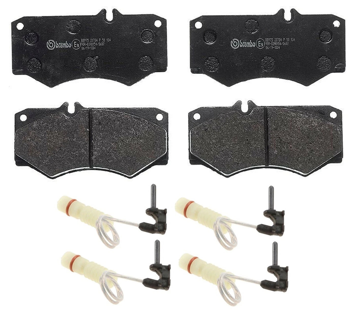 Set of 4 Brembo Low-Metallic Brake Pads with Sensors for MB W461 W463 (1990–2023)