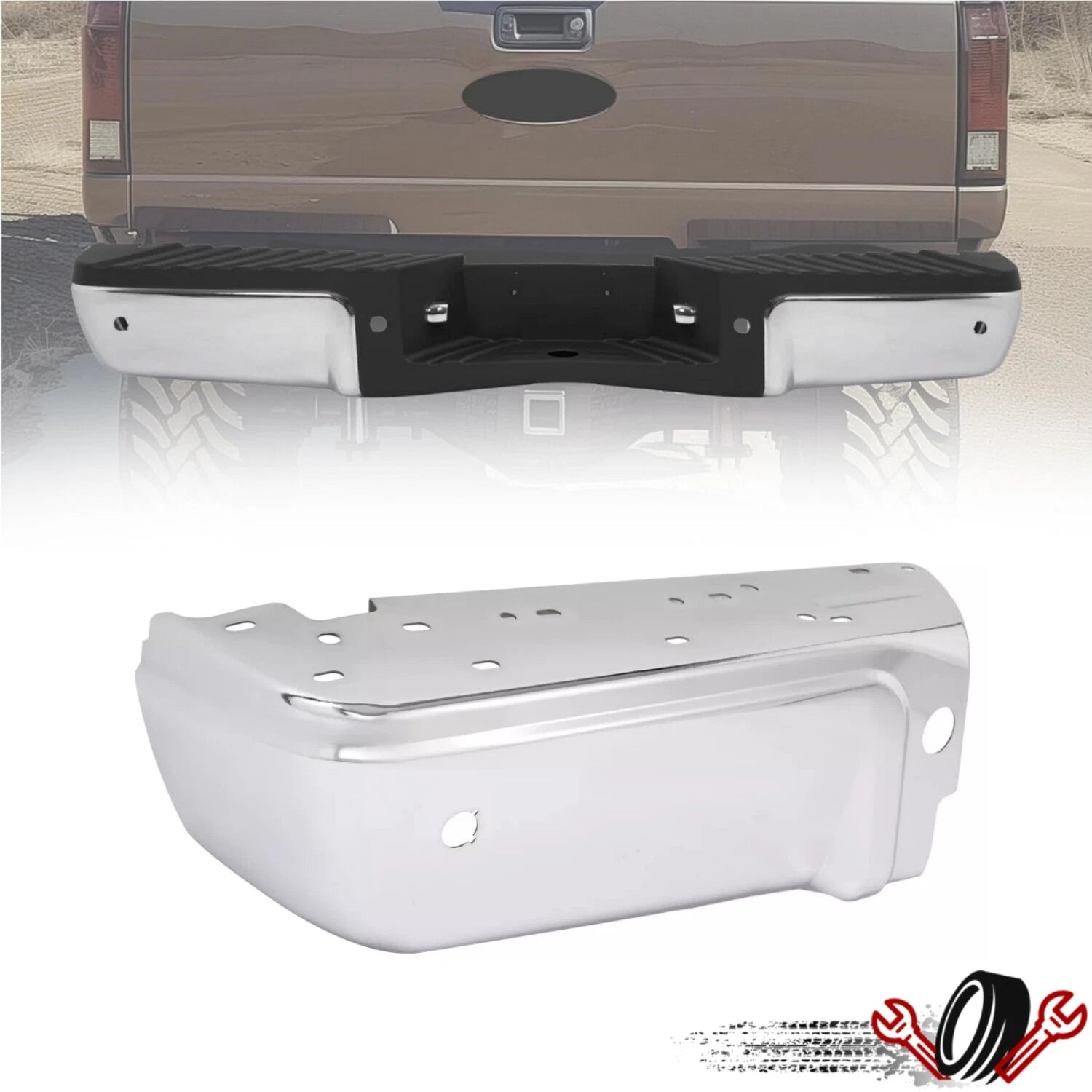 Rear Bumper End Caps for Ford F250 Super Duty (2008–2016)