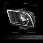 Pair of Black/Clear Corner Headlights for Ford Mustang (2005–2009)