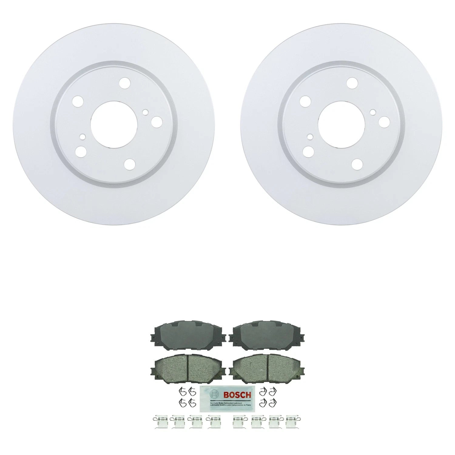 Bosch Front Quietcast Rotors & Blue Ceramic Disc Brake Pad Kit for Lexus HS250h (2010–2012)